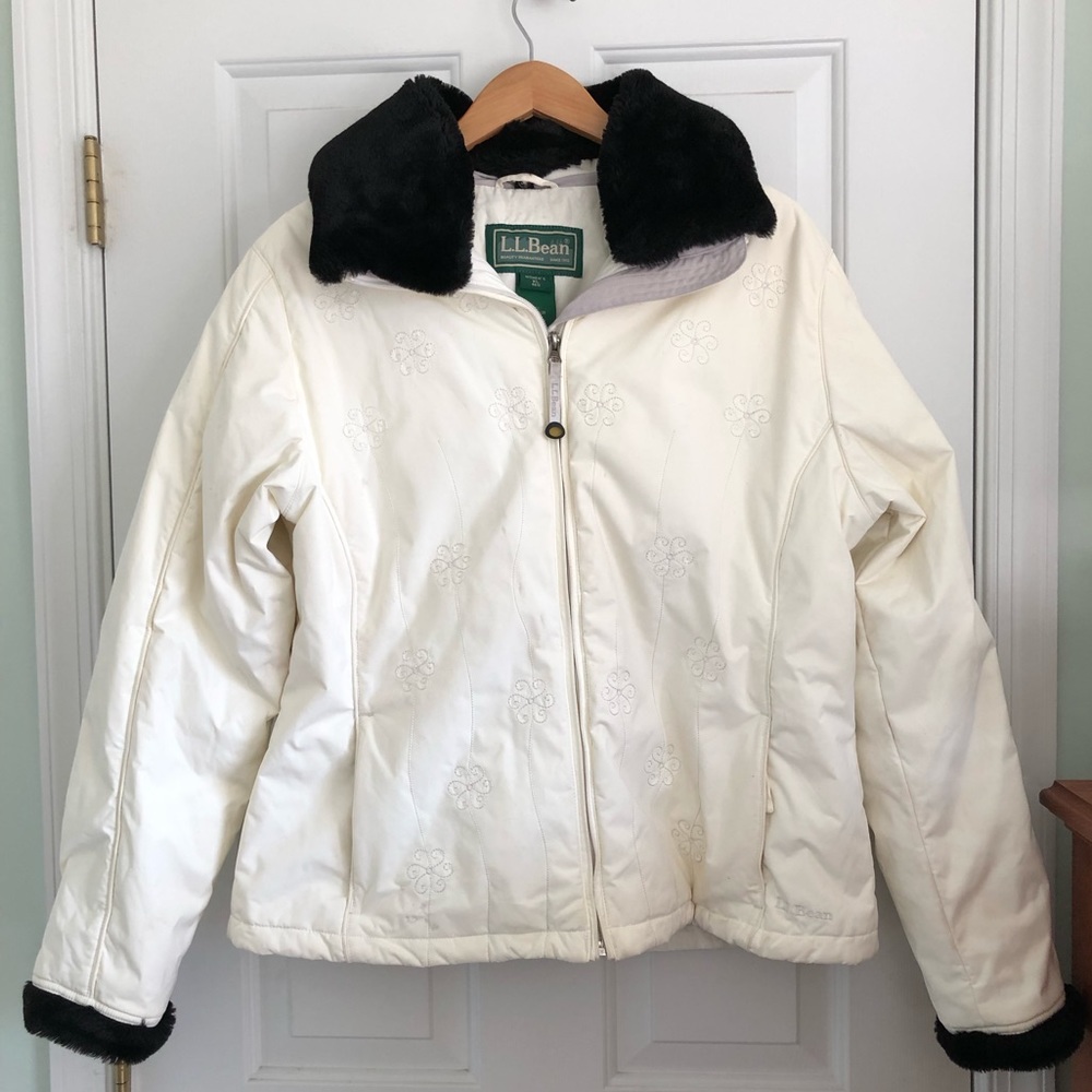 LL Bean Jacket with removable faux fur muff